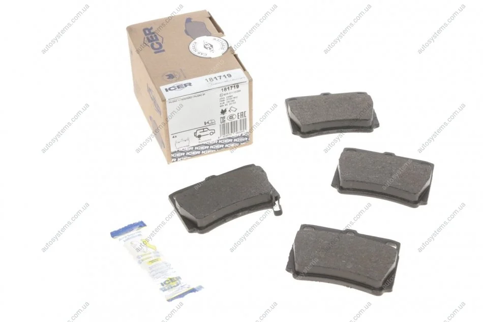 Колодки гальмівні (задні) Mitsubishi Pajero 91-00/Pajero Sport 98- ICER 181719 (фото 1)