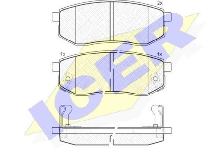 Тормозные колодки дисковые, комплект ICER 181721