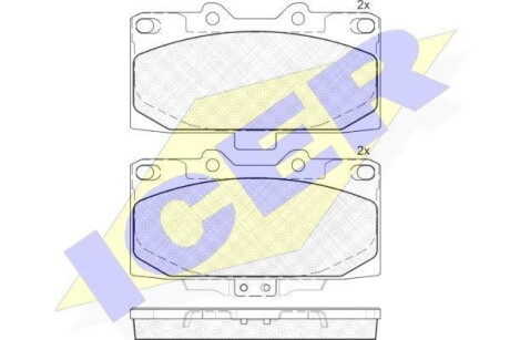 Тормозные колодки дисковые, комплект ICER 181733