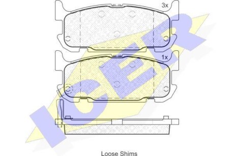 Тормозные колодки дисковые, комплект ICER 181738