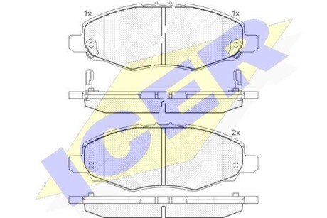 Тормозные колодки дисковые, комплект ICER 181867