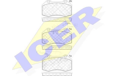 Тормозные колодки дисковые, комплект ICER 181879-203