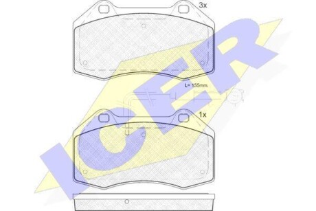 Тормозные колодки дисковые, комплект ICER 181879