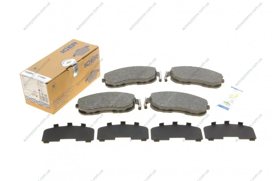Колодки гальмівні (передні) Renault Latitude/Nissan Juke/Cube 09-/Tiida 07-12/Suzuki SX4 06- ICER 181882 (фото 1)
