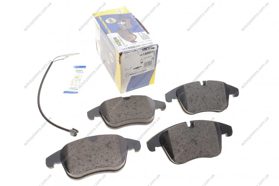 Колодки гальмівні (передні) Citroen C5 04-/Peugeot 407 04-/508 10- (+датчики) ICER 181886-203 (фото 1)
