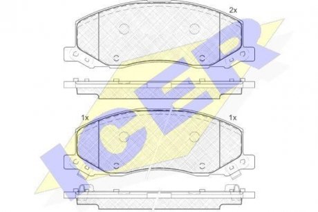 Колодки гальмівні (передні) Opel Insignia A 08-/Bentley Flying Spur 13-/Saab 9-5 II 10-12 ICER 181927