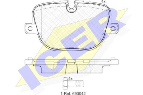 Колодки гальмівні (задні) Land Rover Range Rover III/IV/Sport I/II 09- ICER 181952