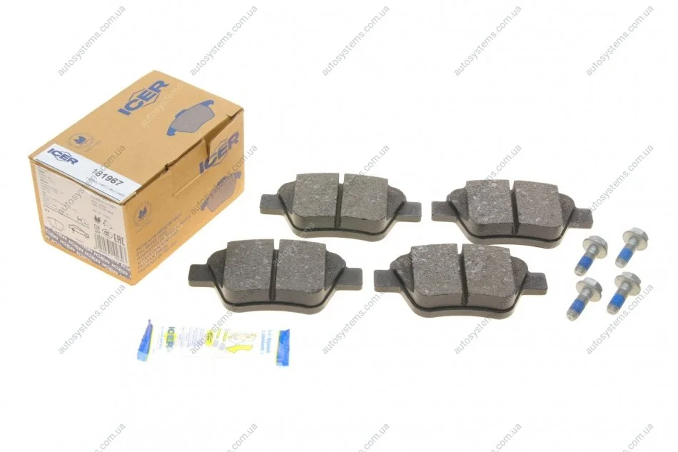 Колодки гальмівні (задні) Audi A1/A3/Skoda Octavia/SuperB/Yeti/VW Caddy/Touran/Golf/Passat B7/B8 04 ICER 181967 (фото 1)