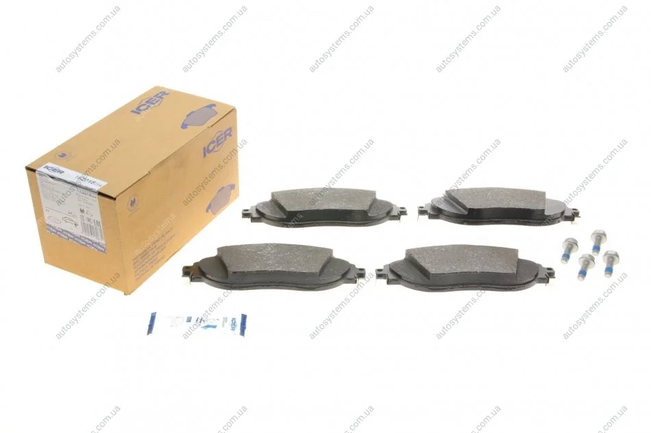 Колодки гальмівні (передні) Audi Q3 18-/VW Passat B8 14-/Golf VIII 19-/Arteon/Tiguan 17- ICER 182018-204 (фото 1)