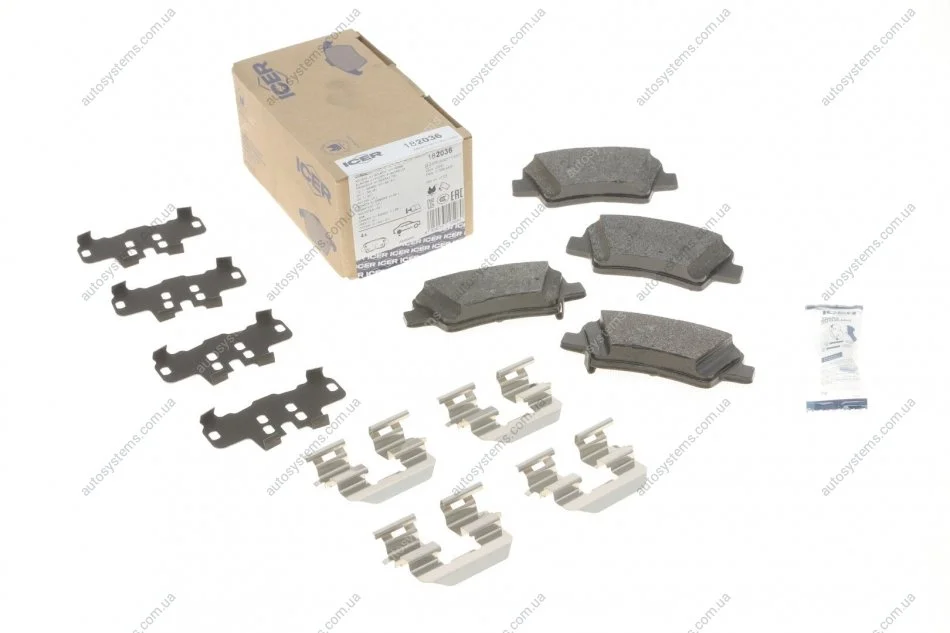 Колодки гальмівні (задні) Kia Sportage/Ceed/Rio/Optima/Hyundai Accent/i10/i20/i30/i40/Elantra 10- ICER 182036 (фото 1)