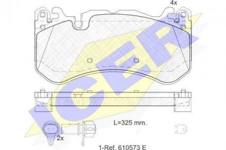 Колодки гальмівні (передні) Audi A6 08-18/A7 13-18 (+датчики) ICER 182079-203 (фото 1)