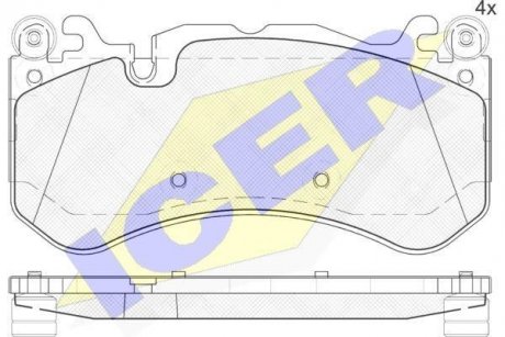 Колодки гальмівні (передні) MB C-class (W204/W205) 08-/E-class (W211/W212) 06-16/S (W221/W222) 05- ICER 182079