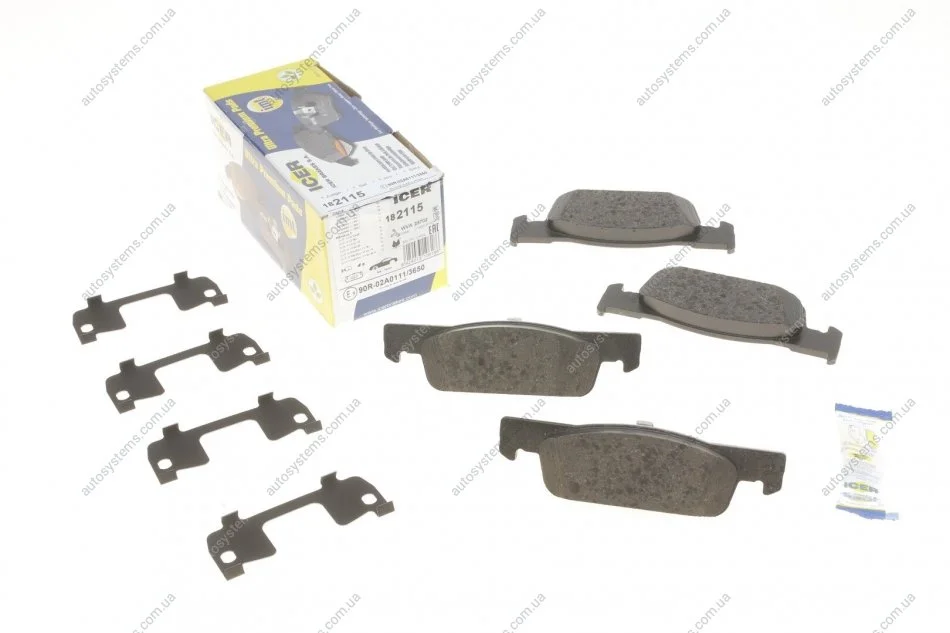 Колодки гальмівні (передні) Dacia Logan 12-/Renault Clio IV/Sandero/Twingo 13-/Smart Fortwo 14- ICER 182115 (фото 1)
