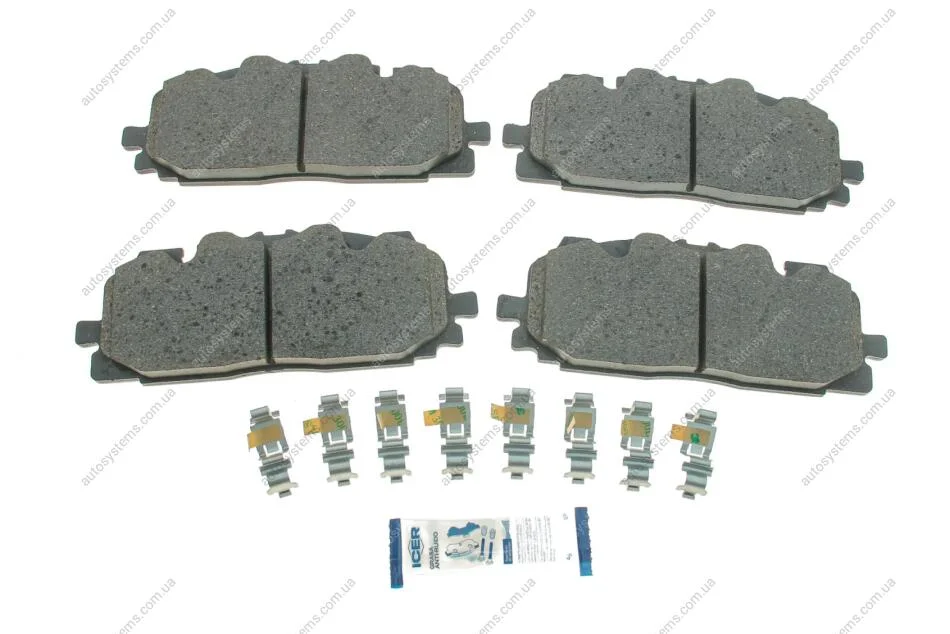 Колодки гальмівні (передні) Audi A4/A5/Q5/Q7 15-/ A5 Sportback 07-17/ A6/A7/A8/Q3/Q8/VW Touareg 17- ICER 182254 (фото 1)