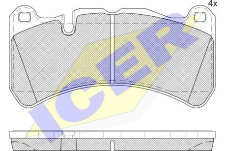 Тормозные колодки дисковые, комплект ICER 182260