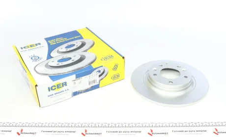 Диск гальмівний (задній) Mazda 6 02-13/626 V 98-02/323 F/S 01-04 (280x10) (з покриттям) (повний) ICER 78BD3268-2