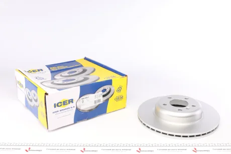 Диск гальмівний (передній) BMW 5 (F10/F11)/Brilliance 5 (F10/F18) 10-17 (330x24) (з покр.) (вентил.) ICER 78BD3555-2