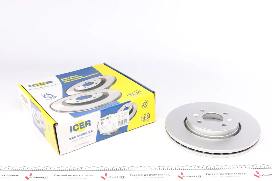 Диск гальмівний (передній) Renault Kangoo 01-/Megane 96-/Scenic 99-/Clio 00-14 (280x24)(з покр)(вент) ICER 78BD7829-2 (фото 1)
