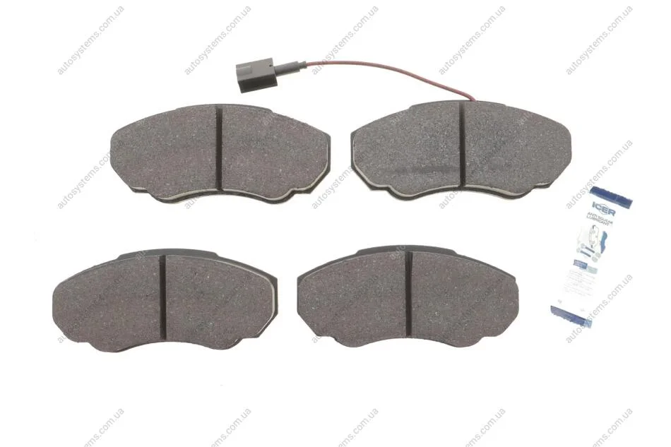 Колодки гальмівні (передні) Citroen Jumper 02-/Fiat Ducato/Peugeot Boxer 98- R15 (+датчик) ICER LM1523 (фото 1)