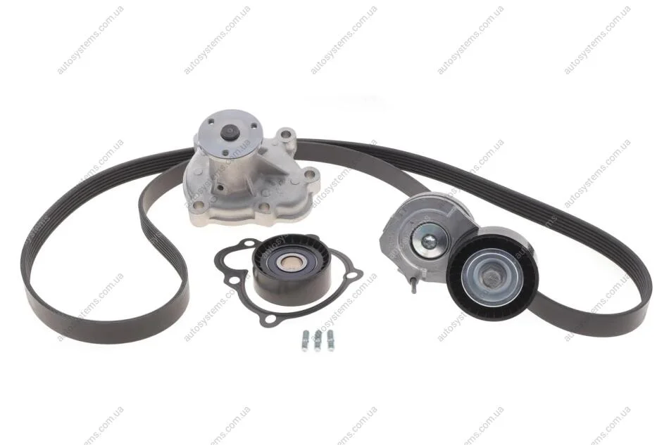 Комплект ременя генератора + помпа Opel Astra J/Corsa/Meriva 1.7D 09- (6PK1718) INA 529 0312 30 (фото 1)