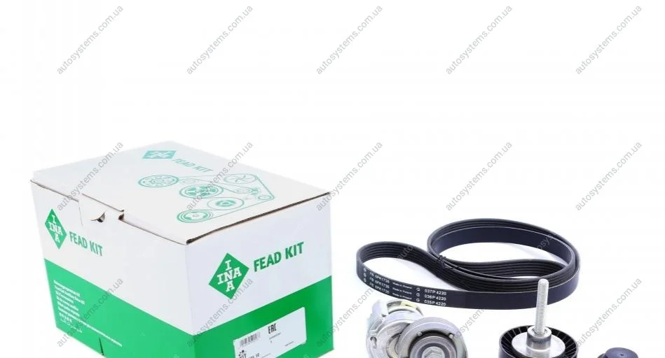 Комплект ременя генератора VW Passat 1.4TSI, 08/10 - 12/15, 90kw, (6PK 1735) INA 529 0505 10 (фото 1)
