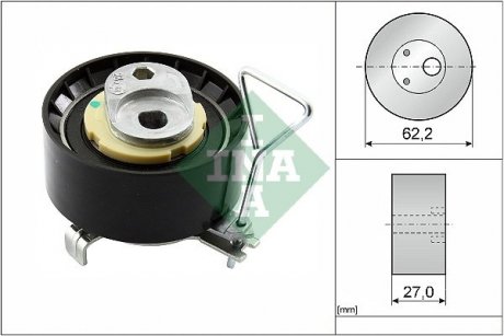 Ролик ГРМ Volvo S60/S90/V40/V60/V90 13- (натяжний) (62.2х27) INA 531 0928 10 (фото 1)