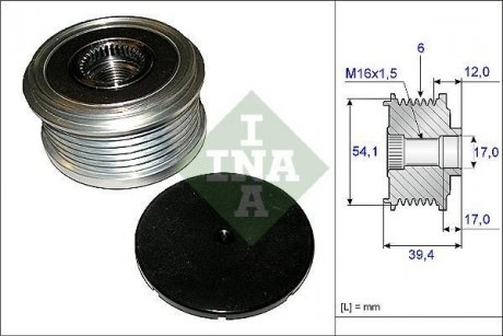 Шків генератора Ford Fiesta/Fusion 1.4 TDCi 01-12/Mazda 2 1.4 CD 03-07 INA 535 0090 10