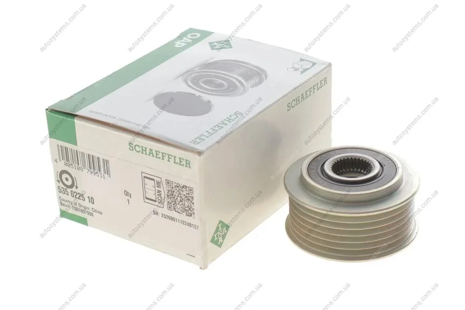 Шків генератора Mazda CX-7 2.3MZR DISI Turbo/2.5MZR, 06/06 - 12/14 INA 535 0225 10 (фото 1)