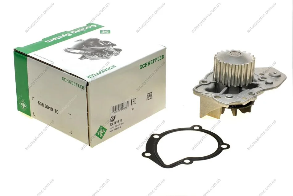Помпа води Citroen Xantia 1.9D 93-03/Peugeot 205/305/306/309/405 1.7-1.9D/TD 83-98 (20z) INA 538 0019 10 (фото 1)