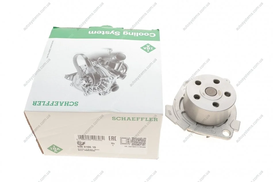 Помпа води Fiat Punto/Stilo 1.8 16V 99-12 INA 538 0106 10 (фото 1)