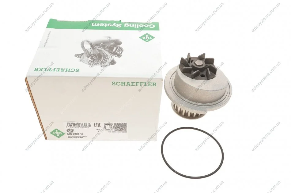 Помпа води Opel Astra G/Combo/Meriva A/Vectra B 1.6 95-10 (19z) INA 538 0302 10 (фото 1)