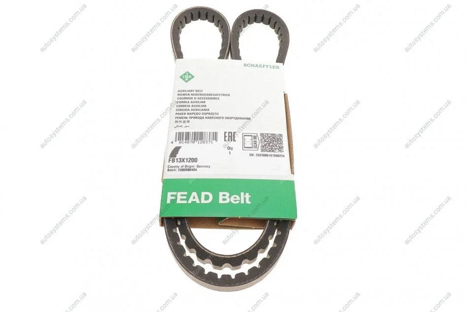 Ремінь генератора Toyota Hilux/Land Cruiser 2.4D 88-02/Ford Sierra 2.8 87-88 (13x1200) INA FB 13X1200 (фото 1)