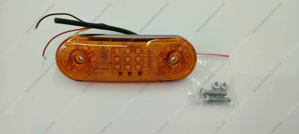 Ліхтар габаритний сигнальний LED жовтий на 21 діод, два режими роботи, габарит + стробоскоп. ISIKSAN ISS40311 FLM+MR (фото 1)