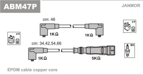 Провода высоковольтные, комплект Janmor ABM47P