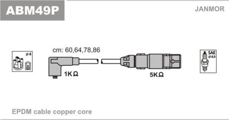 Провода высоковольтные, комплект Janmor ABM49P