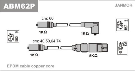 Провода высоковольтные, комплект Janmor ABM62P