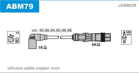 Провода высоковольтные, комплект Janmor ABM79