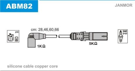 Провода высоковольтные, комплект Janmor ABM82