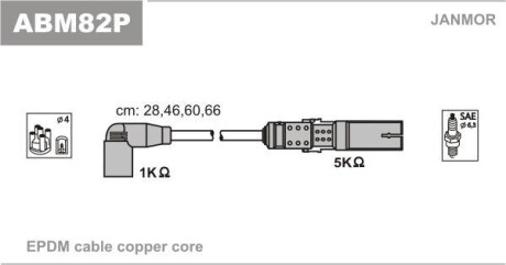 Провода высоковольтные, комплект Janmor ABM82P