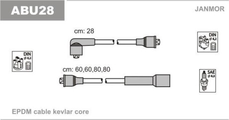 Провода высоковольтные, комплект Janmor ABU28