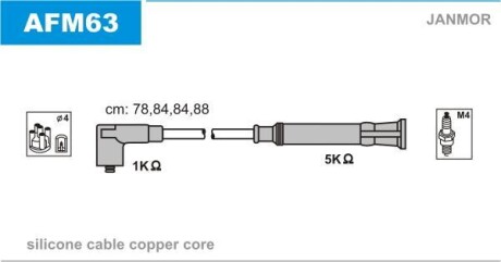 Провода высоковольтные, комплект Janmor AFM63