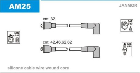 Провода высоковольтные, комплект Janmor AM25