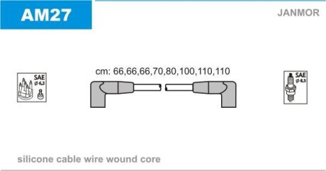 Провода высоковольтные, комплект Janmor AM27