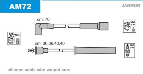 Провода высоковольтные, комплект Janmor AM72
