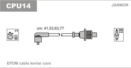 Провода высоковольтные, комплект Janmor CPU14