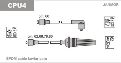 Провода высоковольтные, комплект Janmor CPU4