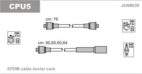 Провода высоковольтные, комплект Janmor CPU5