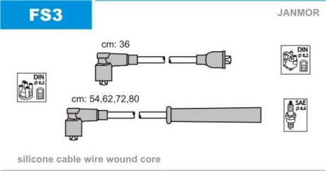Провода высоковольтные, комплект Janmor FS3