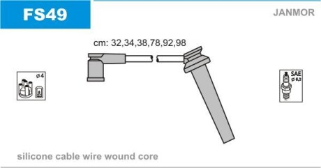 Провода высоковольтные, комплект Janmor FS49