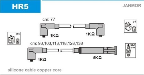 Провода высоковольтные, комплект Janmor HR5